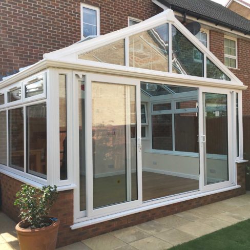uPVC Patio Doors on Gable Conservatory, Biggleswade
